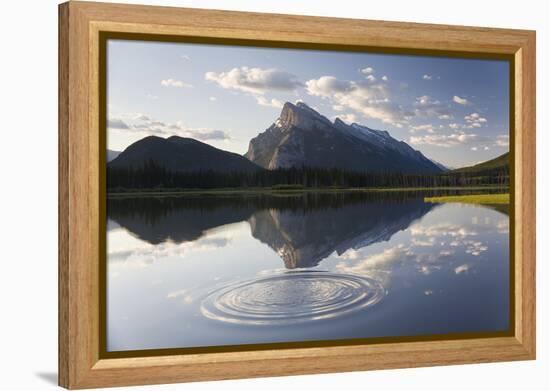 Canada, Mt Rundle, Vermillion Lake and Ripple-Peter Adams-Framed Premier Image Canvas