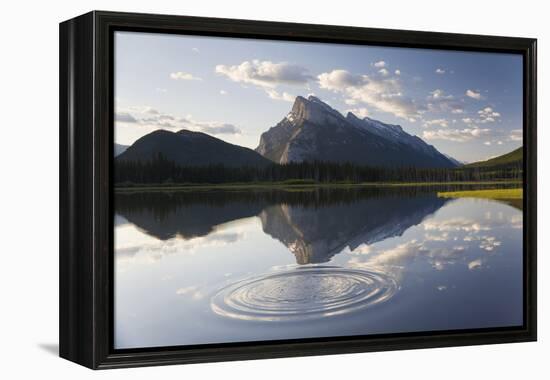 Canada, Mt Rundle, Vermillion Lake and Ripple-Peter Adams-Framed Premier Image Canvas