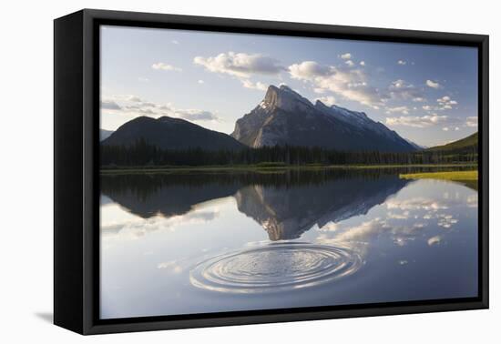Canada, Mt Rundle, Vermillion Lake and Ripple-Peter Adams-Framed Premier Image Canvas