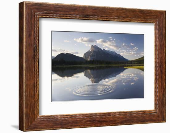 Canada, Mt Rundle, Vermillion Lake and Ripple-Peter Adams-Framed Photographic Print