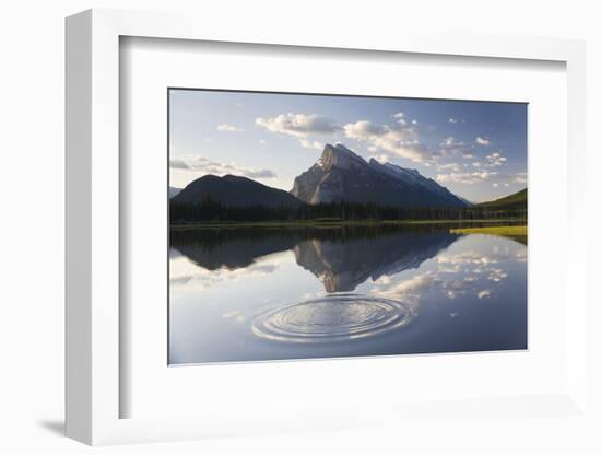 Canada, Mt Rundle, Vermillion Lake and Ripple-Peter Adams-Framed Photographic Print