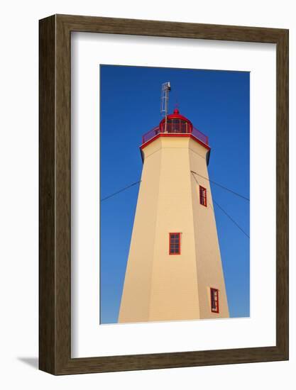 Canada, New Brunswick, Miscou Island. Miscou Lighthouse at sunset.-Walter Bibikow-Framed Photographic Print