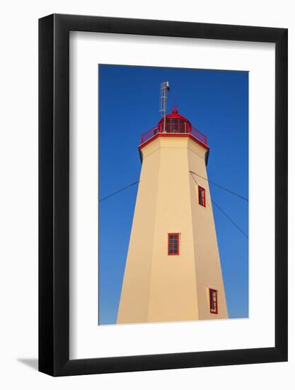 Canada, New Brunswick, Miscou Island. Miscou Lighthouse at sunset.-Walter Bibikow-Framed Photographic Print