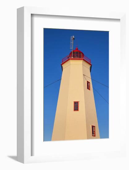 Canada, New Brunswick, Miscou Island. Miscou Lighthouse at sunset.-Walter Bibikow-Framed Photographic Print