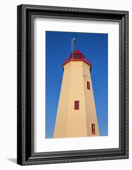 Canada, New Brunswick, Miscou Island. Miscou Lighthouse at sunset.-Walter Bibikow-Framed Photographic Print