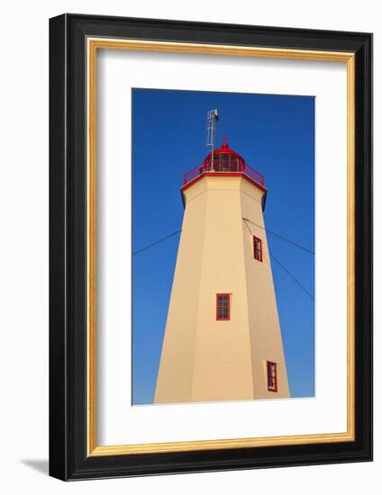 Canada, New Brunswick, Miscou Island. Miscou Lighthouse at sunset.-Walter Bibikow-Framed Photographic Print