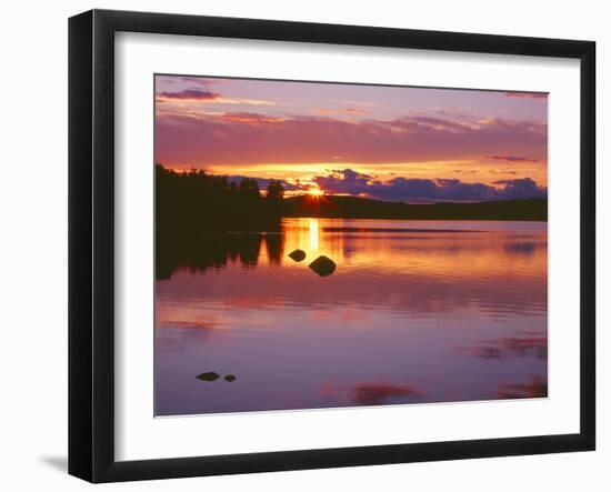 Canada, Newfoundland, Terra Nova National Park, Sunset over Alexander Bay-John Barger-Framed Photographic Print