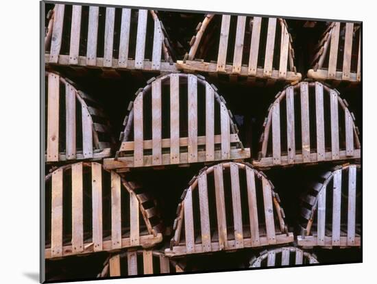 Canada, Newfoundland, Trout River, Tidy Stack of Wooden Lobster Traps-John Barger-Mounted Photographic Print