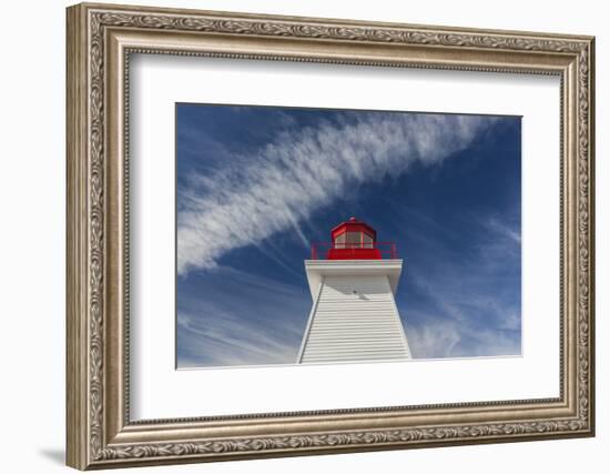 Canada, Nova Scotia, Cabot Trail. Cape Breton Highlands National Park, Neils Harbour Lighthouse.-Walter Bibikow-Framed Photographic Print