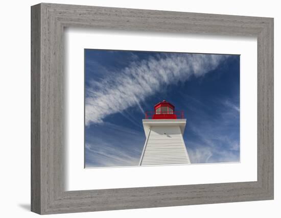 Canada, Nova Scotia, Cabot Trail. Cape Breton Highlands National Park, Neils Harbour Lighthouse.-Walter Bibikow-Framed Photographic Print