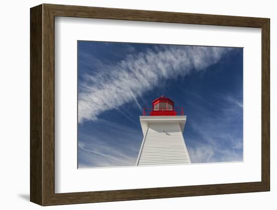 Canada, Nova Scotia, Cabot Trail. Cape Breton Highlands National Park, Neils Harbour Lighthouse.-Walter Bibikow-Framed Photographic Print