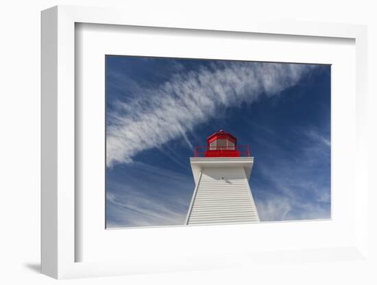 Canada, Nova Scotia, Cabot Trail. Cape Breton Highlands National Park, Neils Harbour Lighthouse.-Walter Bibikow-Framed Photographic Print