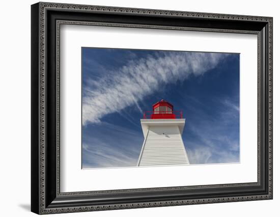 Canada, Nova Scotia, Cabot Trail. Cape Breton Highlands National Park, Neils Harbour Lighthouse.-Walter Bibikow-Framed Photographic Print