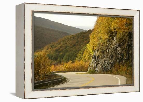 Canada, Nova Scotia, Cape Breton, Cabot Trail, in Fall Color-Patrick J^ Wall-Framed Premier Image Canvas