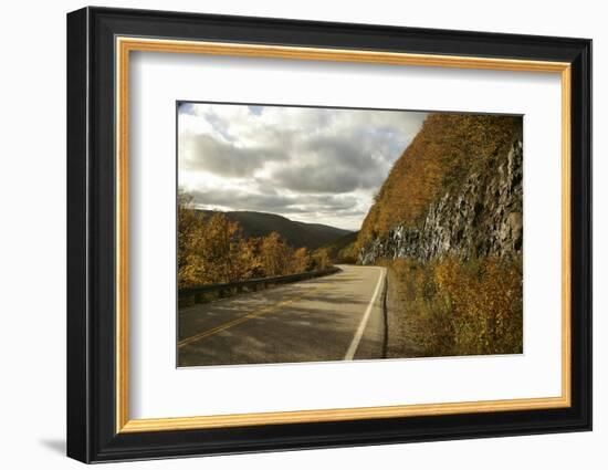 Canada, Nova Scotia, Cape Breton, Cabot Trail in Golden Fall Color-Patrick J. Wall-Framed Photographic Print