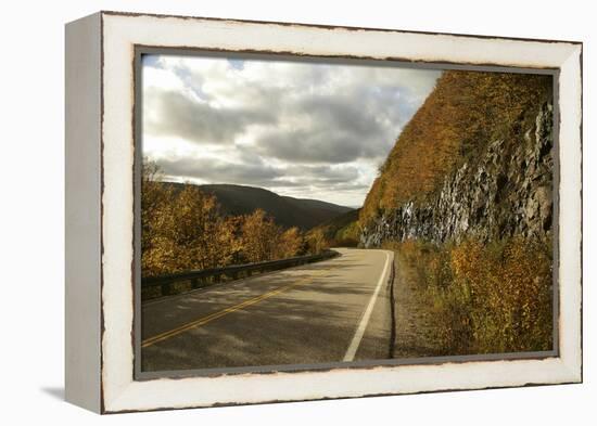 Canada, Nova Scotia, Cape Breton, Cabot Trail in Golden Fall Color-Patrick J. Wall-Framed Premier Image Canvas