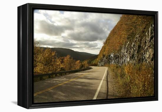 Canada, Nova Scotia, Cape Breton, Cabot Trail in Golden Fall Color-Patrick J. Wall-Framed Premier Image Canvas