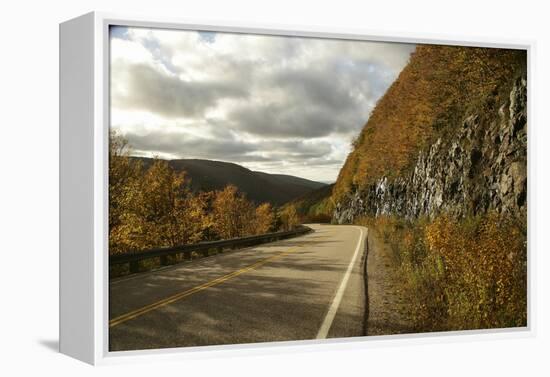Canada, Nova Scotia, Cape Breton, Cabot Trail in Golden Fall Color-Patrick J. Wall-Framed Premier Image Canvas