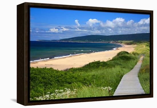 Canada, Nova Scotia, Cape Breton, Inverness Beach Boardwalk-Patrick J^ Wall-Framed Premier Image Canvas