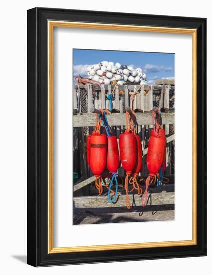 Canada, Nova Scotia, Peggy's Cove. Fishing village on the Atlantic Coast, fishing buoys.-Walter Bibikow-Framed Photographic Print