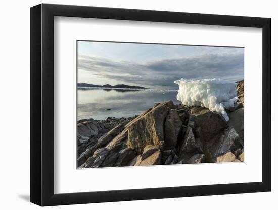 Canada, Nunavut, Iceberg Stranded by Low Tide Along Frozen Channel-Paul Souders-Framed Photographic Print