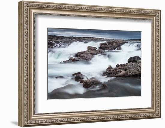 Canada, Nunavut Territory, Blurred Image of Rushing Waterfall Near Bury Cove Along Hudson Bay-Paul Souders-Framed Photographic Print