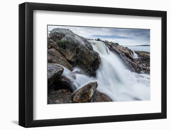 Canada, Nunavut, Territory, Hudson Bay, Blurred Image of Rushing River-Paul Souders-Framed Photographic Print