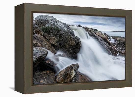 Canada, Nunavut, Territory, Hudson Bay, Blurred Image of Rushing River-Paul Souders-Framed Premier Image Canvas