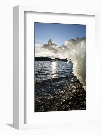 Canada, Nunavut Territory, Sunset Lights Melting Iceberg in Hudson Bay-Paul Souders-Framed Photographic Print