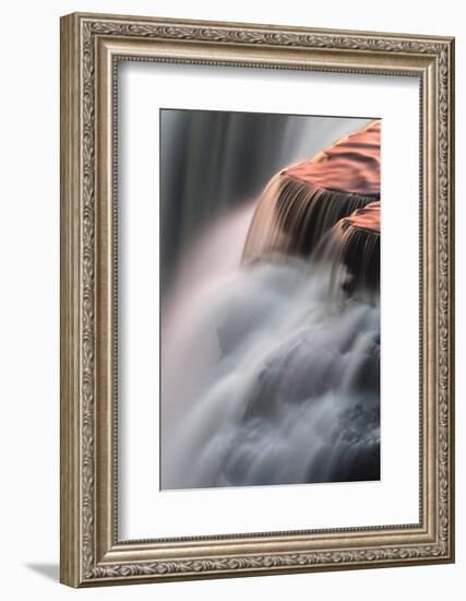 Canada, Ontario. Detail of Sunset Reflections on Kakabeka Falls-Judith Zimmerman-Framed Photographic Print