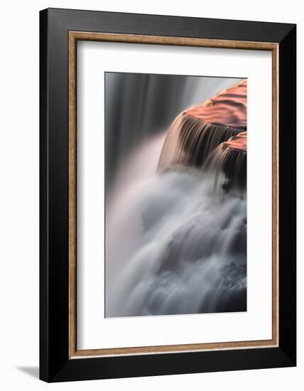 Canada, Ontario. Detail of Sunset Reflections on Kakabeka Falls-Judith Zimmerman-Framed Photographic Print