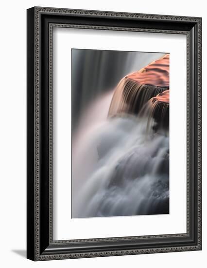 Canada, Ontario. Detail of Sunset Reflections on Kakabeka Falls-Judith Zimmerman-Framed Photographic Print