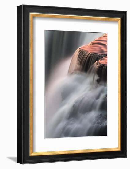 Canada, Ontario. Detail of Sunset Reflections on Kakabeka Falls-Judith Zimmerman-Framed Photographic Print