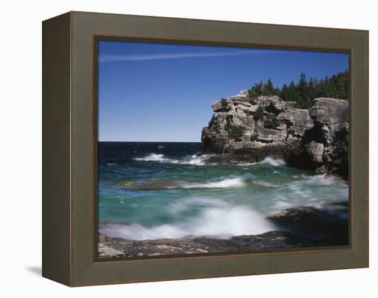 Canada, Ontario, Lake Huron in Bruce Peninsula National Park-Mike Grandmaison-Framed Premier Image Canvas