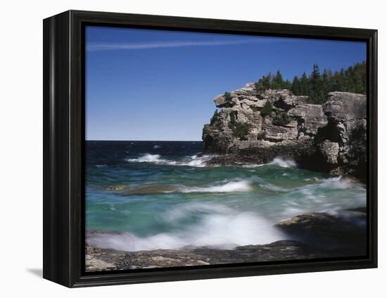 Canada, Ontario, Lake Huron in Bruce Peninsula National Park-Mike Grandmaison-Framed Premier Image Canvas