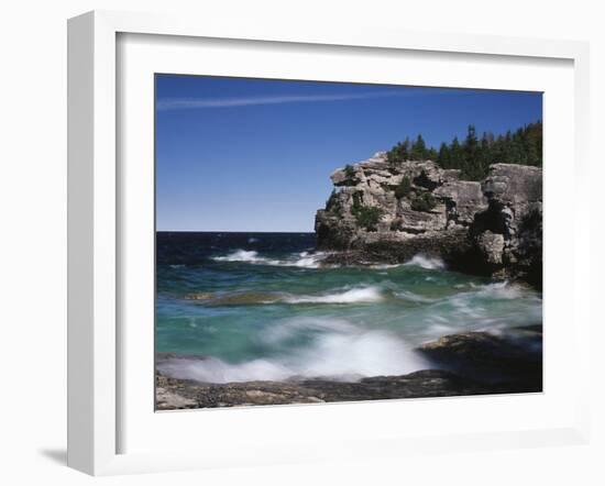 Canada, Ontario, Lake Huron in Bruce Peninsula National Park-Mike Grandmaison-Framed Photographic Print