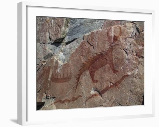 Canada, Ontario, Lake Superior Park, Agawa Rock Pictographs-Frank Zurey-Framed Photographic Print