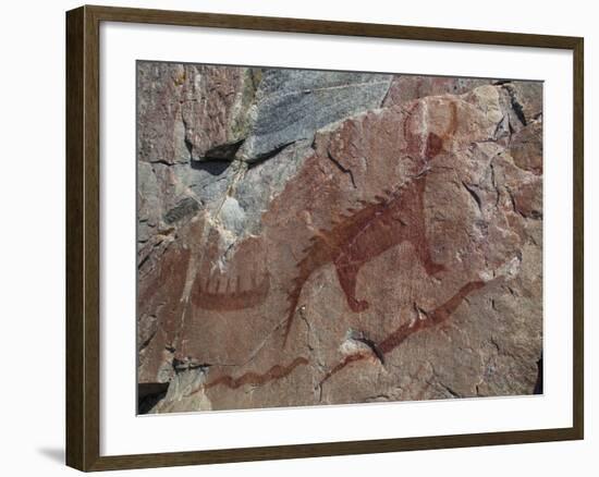 Canada, Ontario, Lake Superior Park, Agawa Rock Pictographs-Frank Zurey-Framed Photographic Print