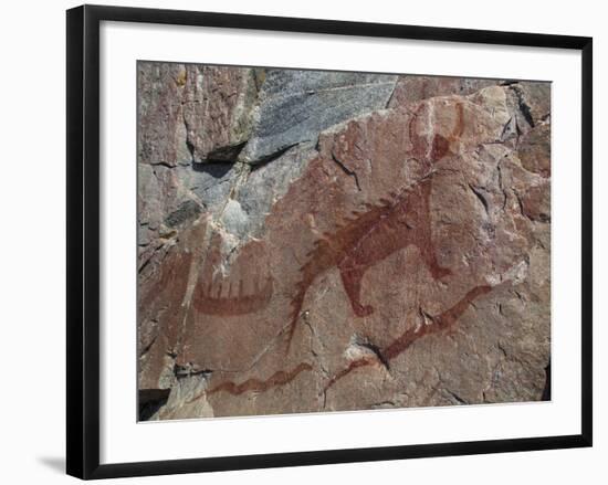 Canada, Ontario, Lake Superior Park, Agawa Rock Pictographs-Frank Zurey-Framed Photographic Print