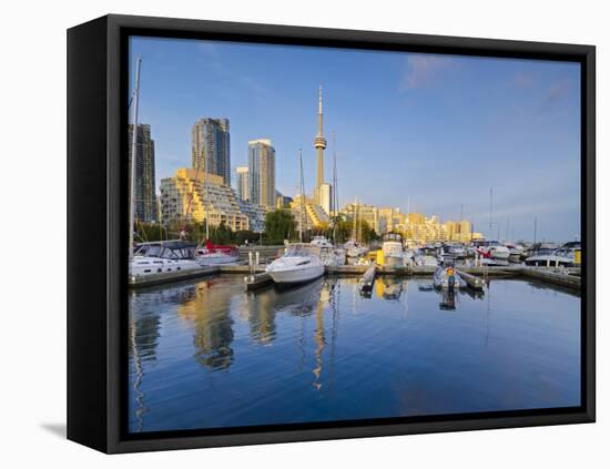 Canada, Ontario, Toronto, Marina Quay West, Skyline with Cn Tower-Alan Copson-Framed Premier Image Canvas