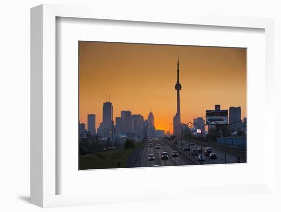 Canada, Ontario, Toronto, Skyline, Cn Tower, Highway, Evening Mood-Rainer Mirau-Framed Photographic Print
