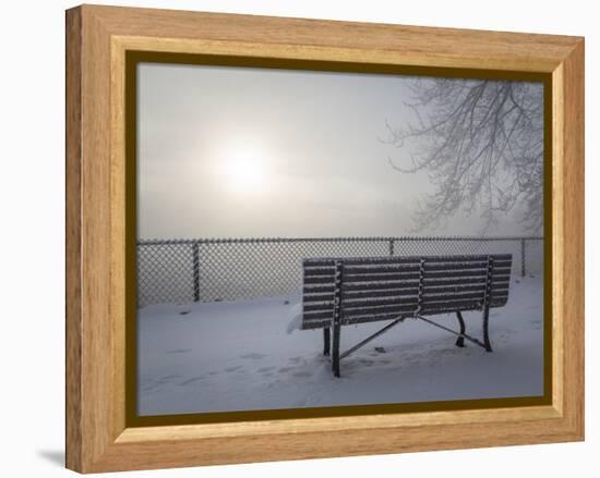 Canada, Ottawa, Ottawa River. Fog-Shrouded Winter Scene-Bill Young-Framed Premier Image Canvas