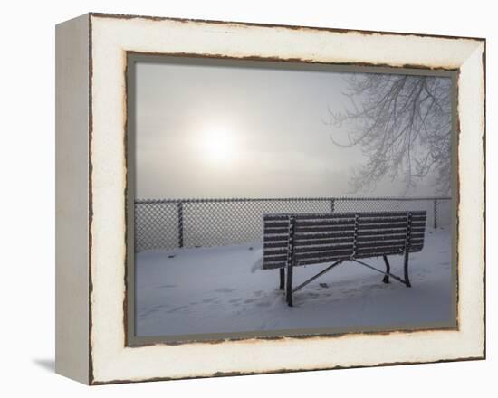 Canada, Ottawa, Ottawa River. Fog-Shrouded Winter Scene-Bill Young-Framed Premier Image Canvas