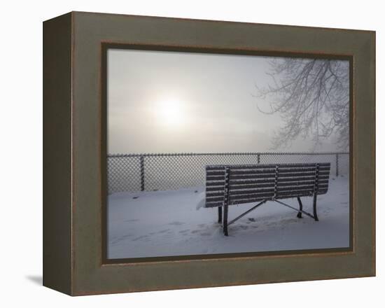 Canada, Ottawa, Ottawa River. Fog-Shrouded Winter Scene-Bill Young-Framed Premier Image Canvas