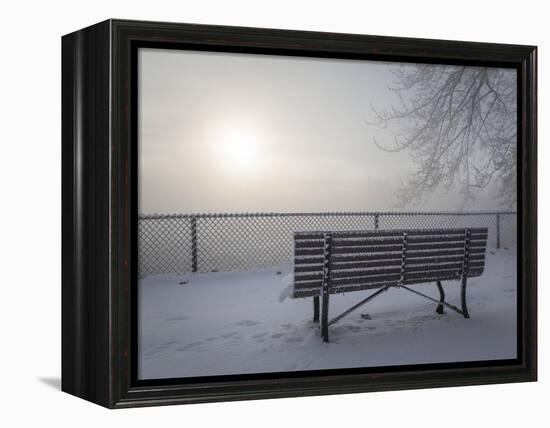 Canada, Ottawa, Ottawa River. Fog-Shrouded Winter Scene-Bill Young-Framed Premier Image Canvas