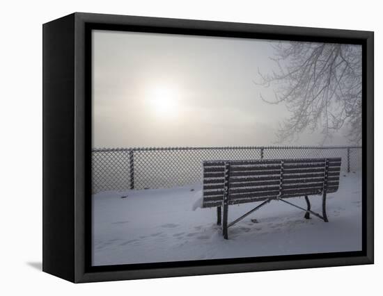 Canada, Ottawa, Ottawa River. Fog-Shrouded Winter Scene-Bill Young-Framed Premier Image Canvas