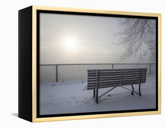 Canada, Ottawa, Ottawa River. Fog-Shrouded Winter Scene-Bill Young-Framed Premier Image Canvas