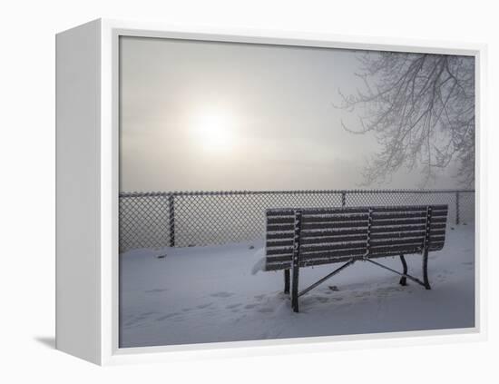 Canada, Ottawa, Ottawa River. Fog-Shrouded Winter Scene-Bill Young-Framed Premier Image Canvas