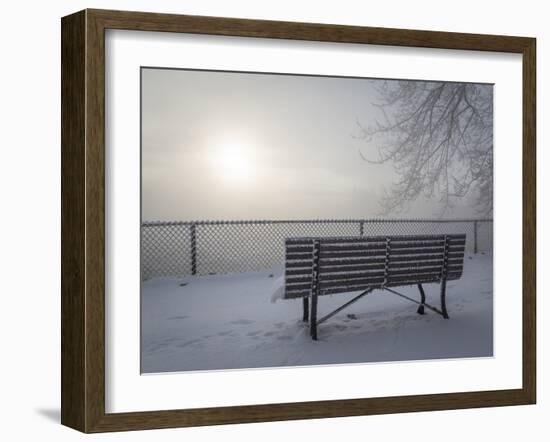 Canada, Ottawa, Ottawa River. Fog-Shrouded Winter Scene-Bill Young-Framed Photographic Print