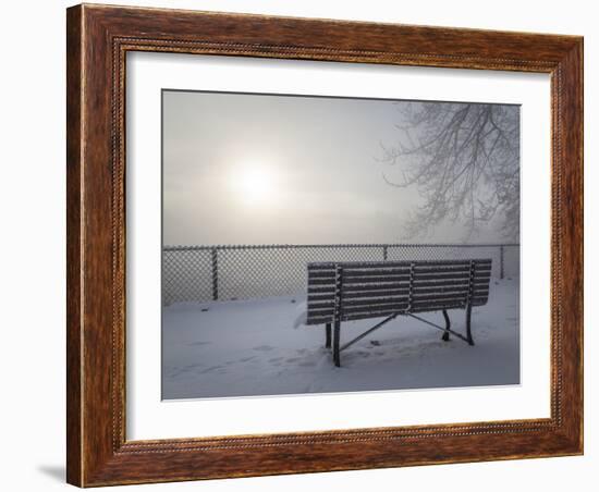 Canada, Ottawa, Ottawa River. Fog-Shrouded Winter Scene-Bill Young-Framed Photographic Print